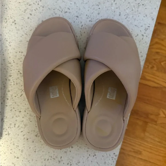 Fitflop Tan Slide Sandals - Picture 2 of 3